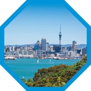 Auckland from Devonport, New Zealand (more than 3 logos)
