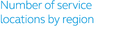 Number of service locations by region