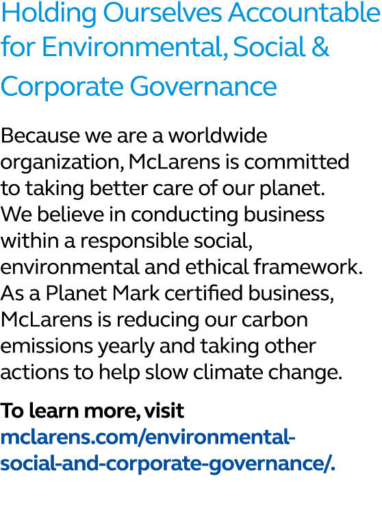 Holding Ourselves Accountable for Environmental, Social & Corporate Governance Because we are a worldwide organizatio...