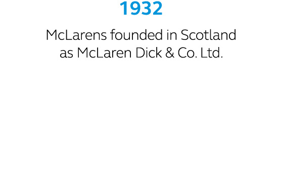 1932 McLarens founded in Scotland as McLaren Dick & Co. Ltd.