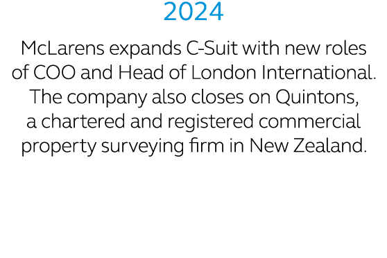 2024 McLarens expands C Suit with new roles of COO and Head of London International. The company also closes on Quint...